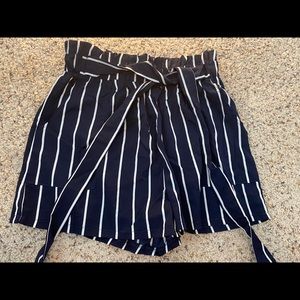 navy paperbag shorts